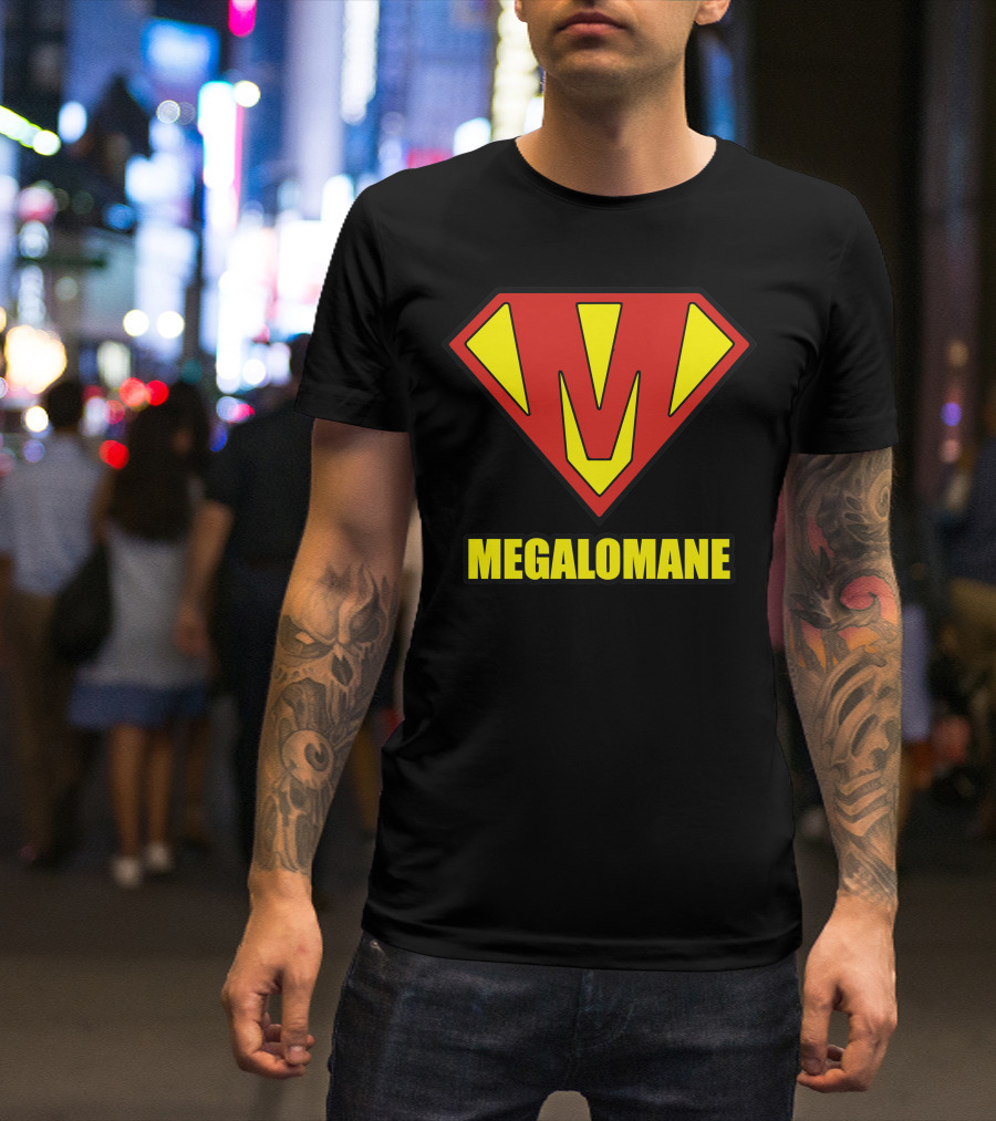Megalomaniac Superhero Emblem Shield T-Shirt