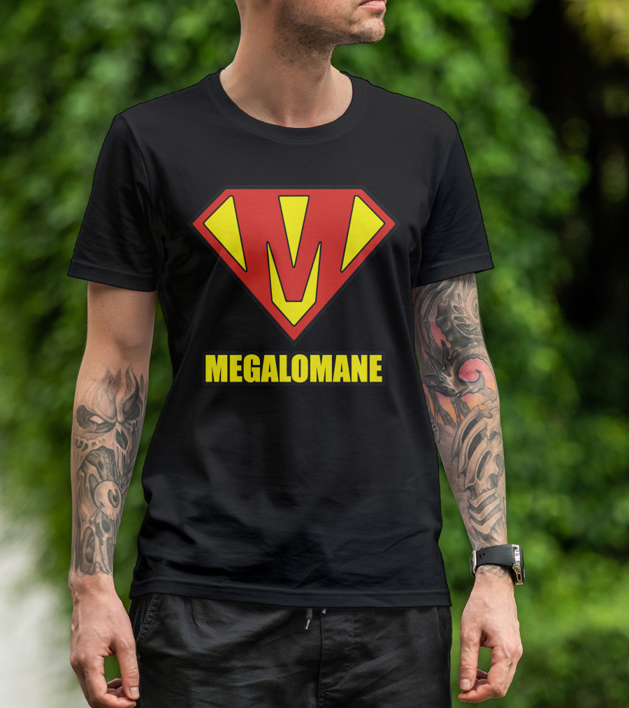 Megalomaniac Superhero Emblem Shield T-Shirt