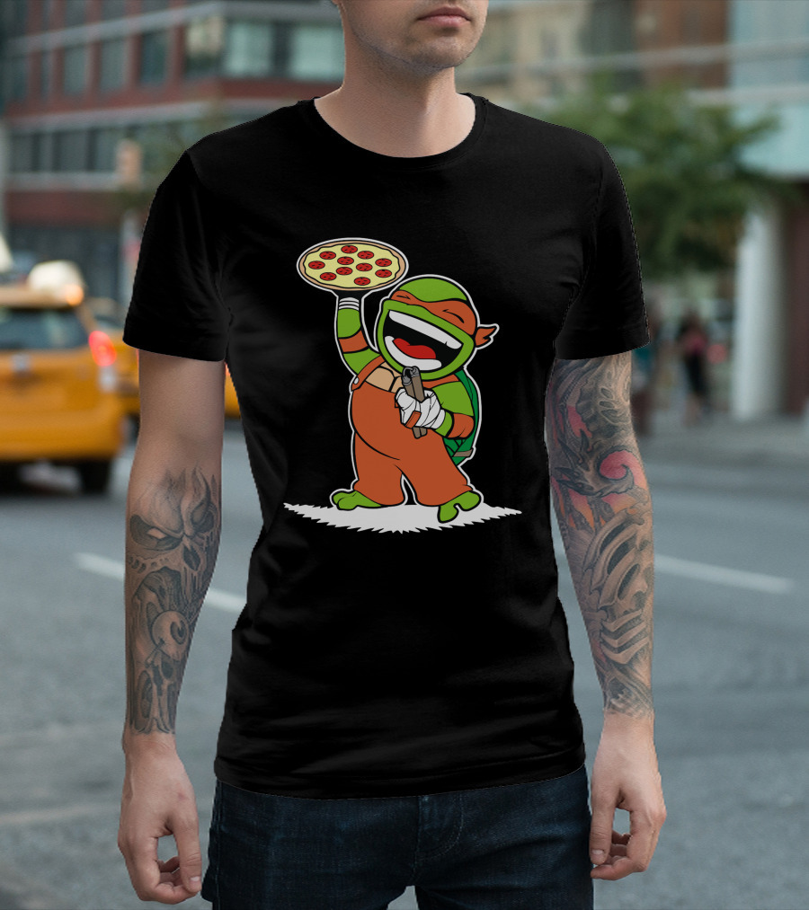 Michelangelo Ninja Turtle Pizza Joy T-Shirt