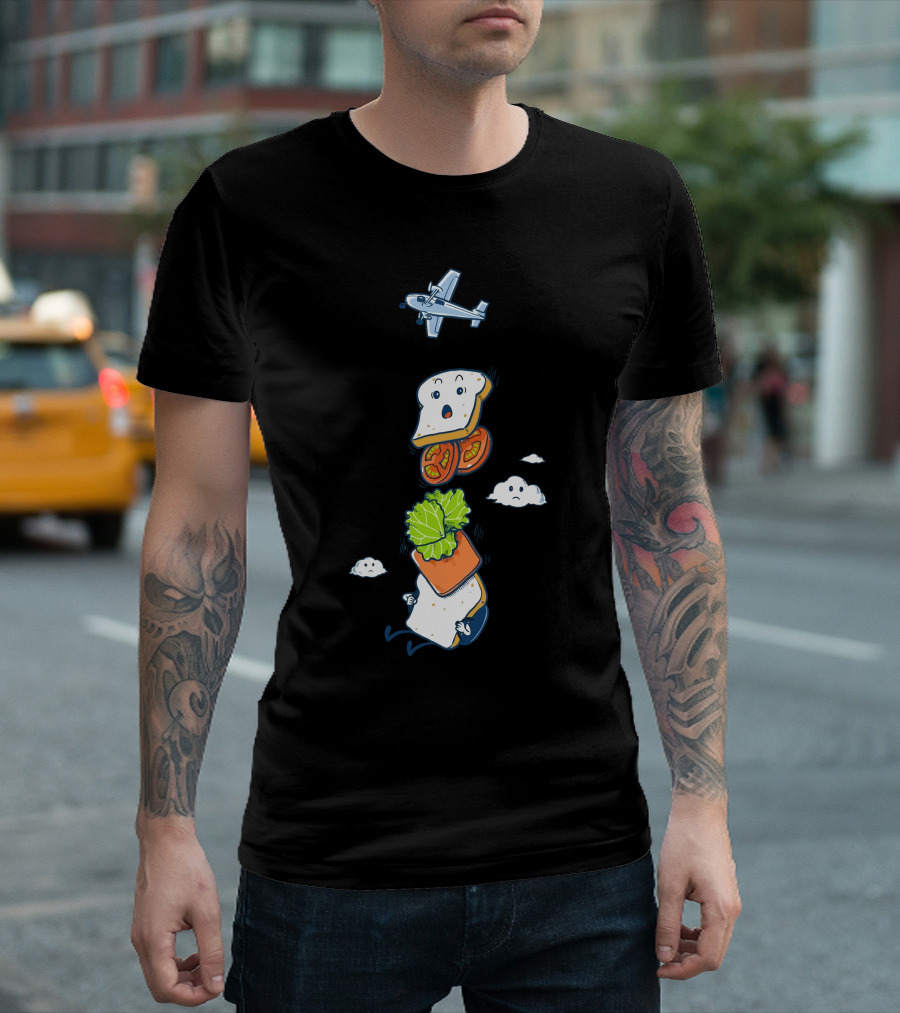 Mid Air Disintegrated Sandwich Plane Clouds T-Shirt