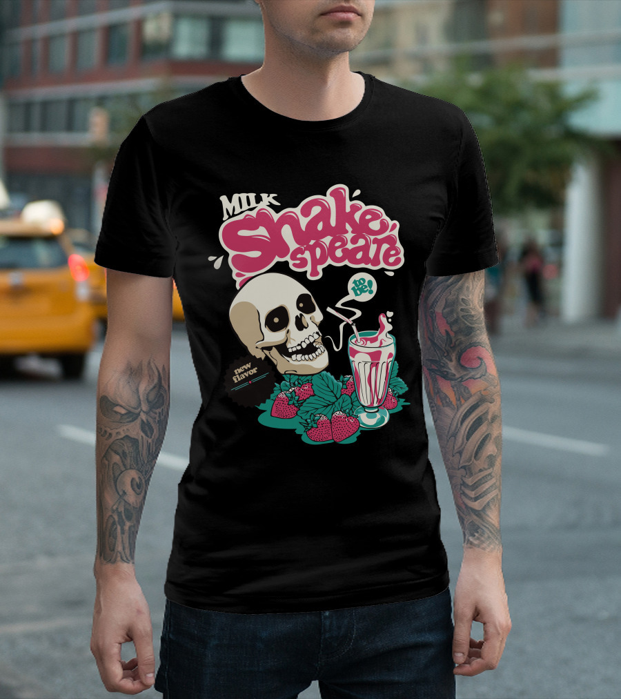 Milk Shake Speare New Flavor Skull Strawberries T-Shirt