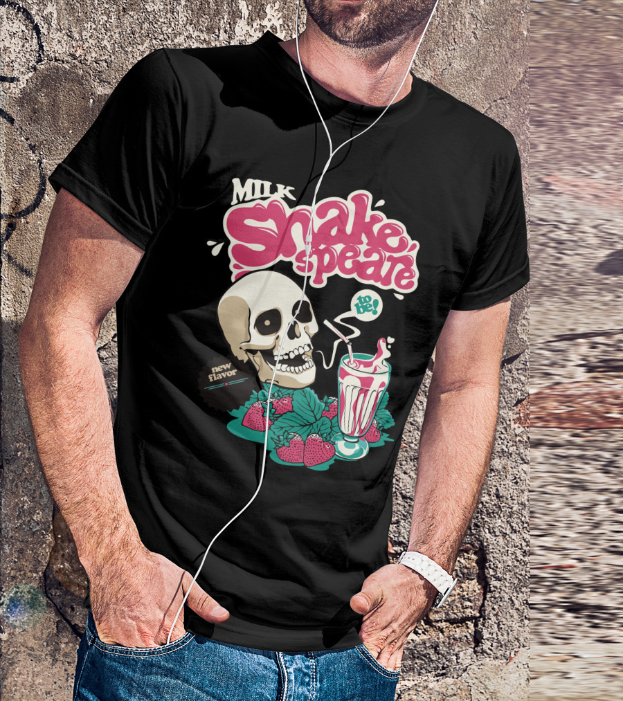 Milk Shake Speare New Flavor Skull Strawberries T-Shirt