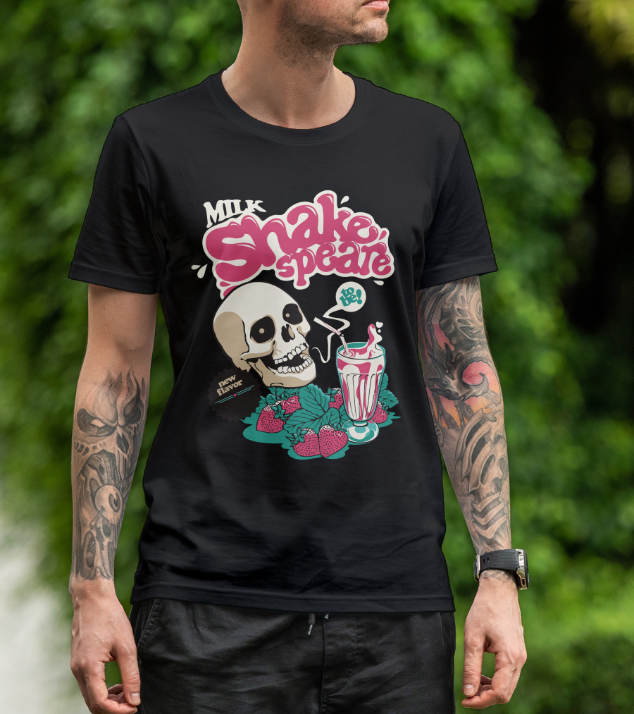 Milk Shake Speare New Flavor Skull Strawberries T-Shirt