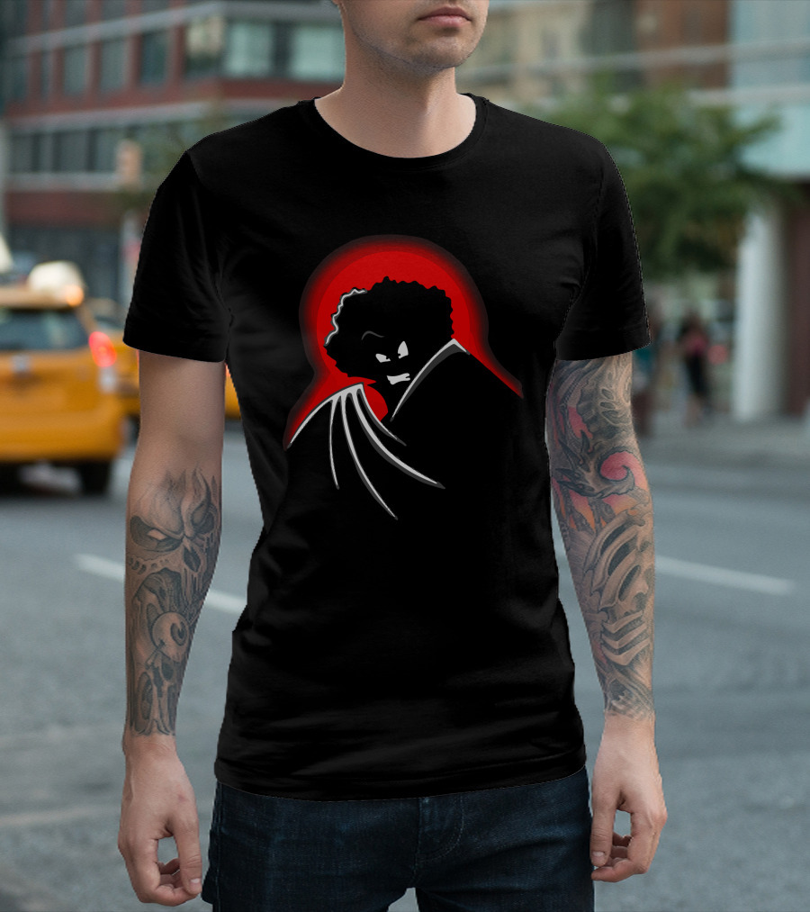 Mr Bat Tan Shadowed Silhouette with Red Halo T-Shirt