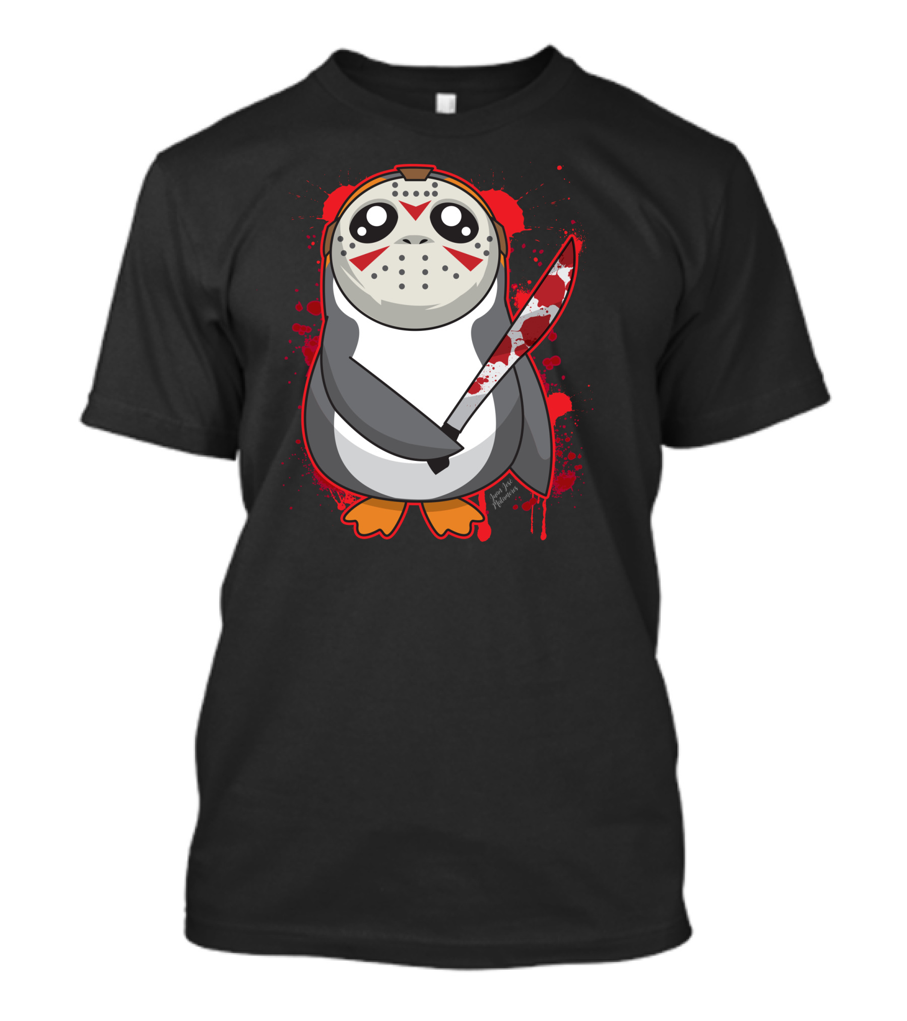 Porg The 13th Horror Mask Bloody Machete T-Shirt