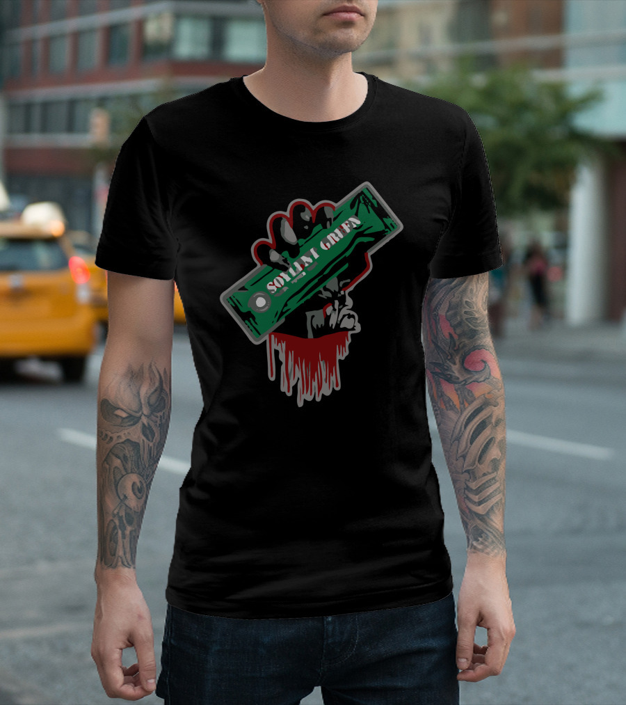 Soylent Green Dystopian Hand Holding Dripping Bar T-Shirt