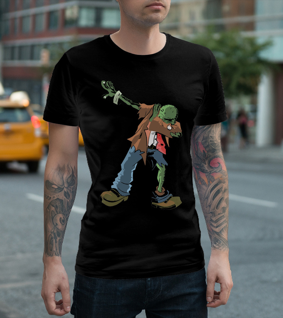 Zombie Dab Character in Ripped Clothes and Sneakers T-Shirt