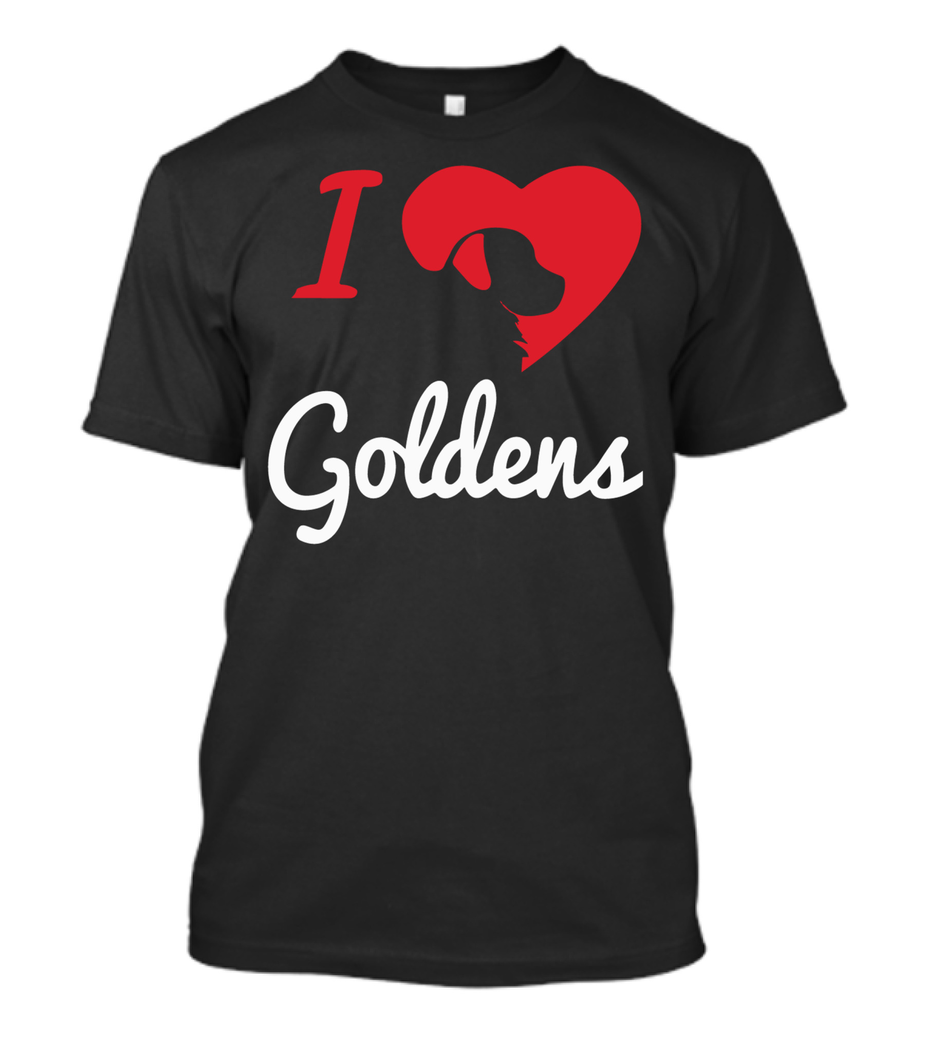 I Love Goldens Silhouette Heart Shape T-Shirt