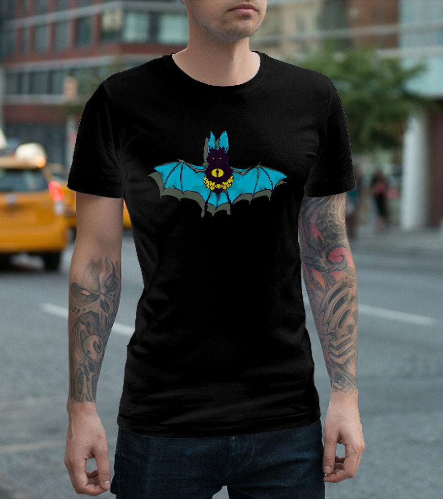Manbat Keyhole Eyes Blue Wings T-Shirt