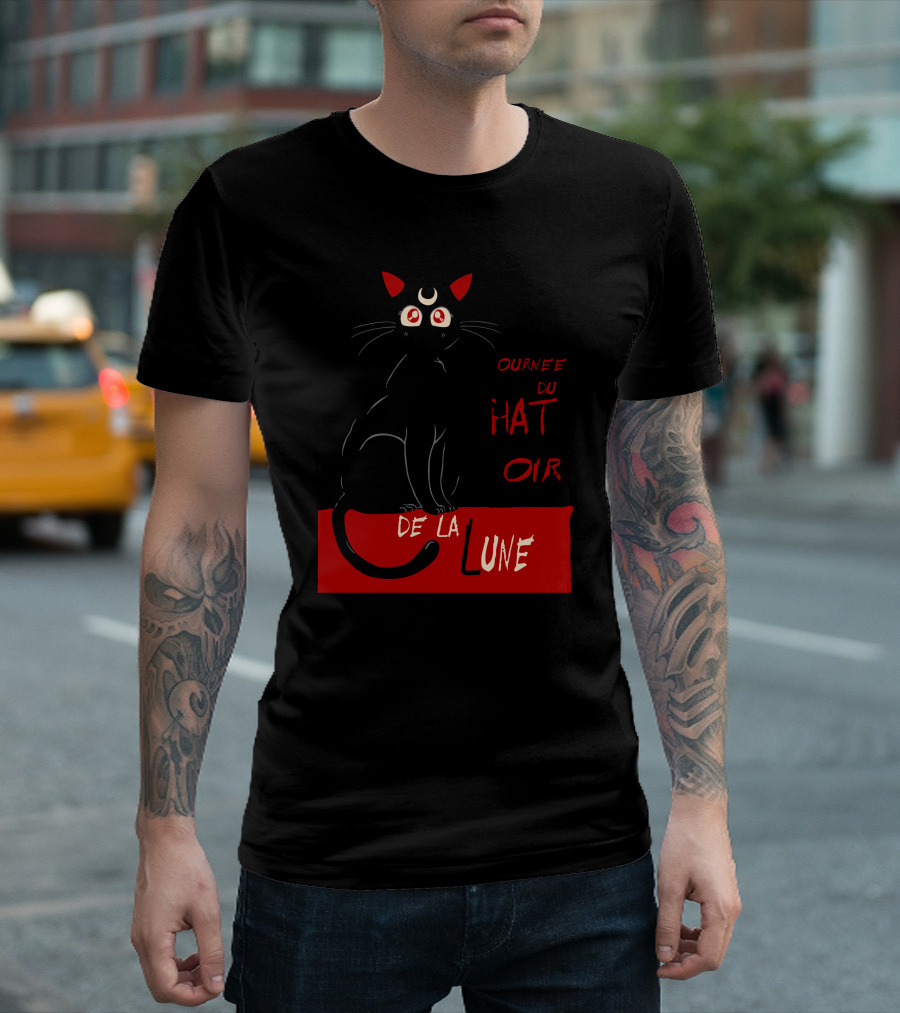 Tournee Du Chat Noir De La Lune T-Shirt