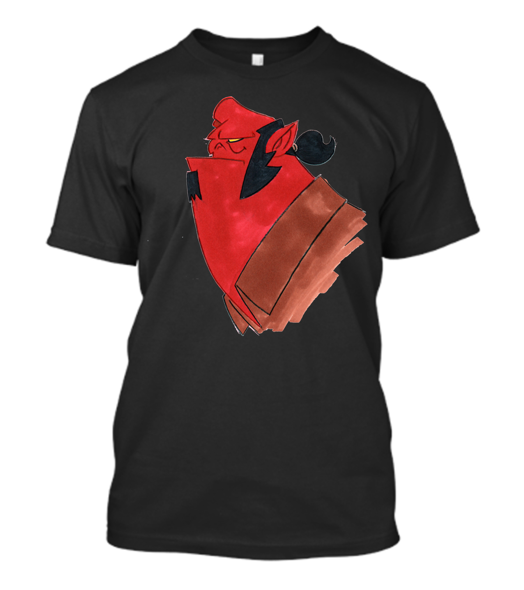 Hellboy Cartoon Style Large Head T-Shirt