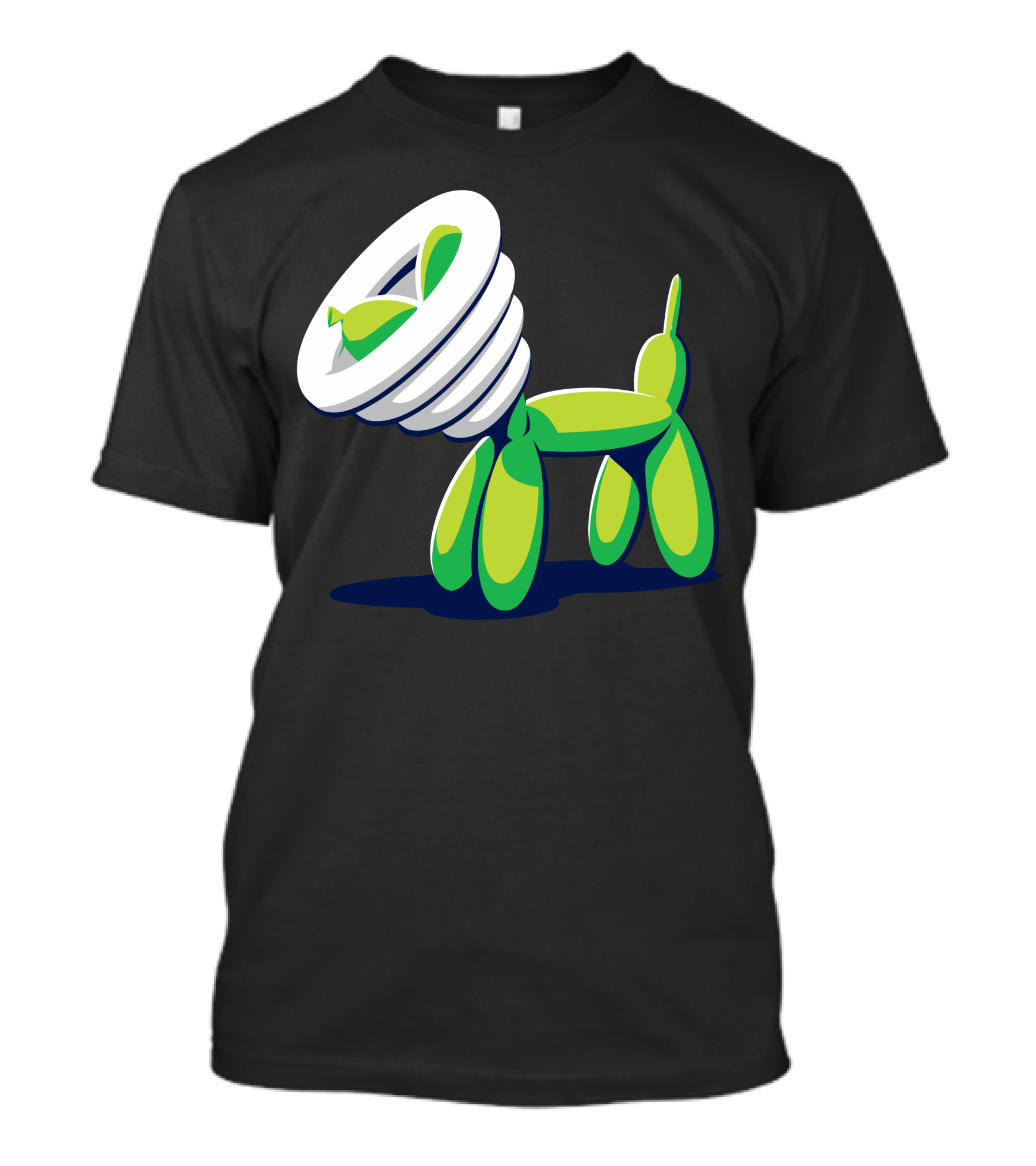 Balloon Dog With Green Cone Of Shame Lamp Head T-Shirt