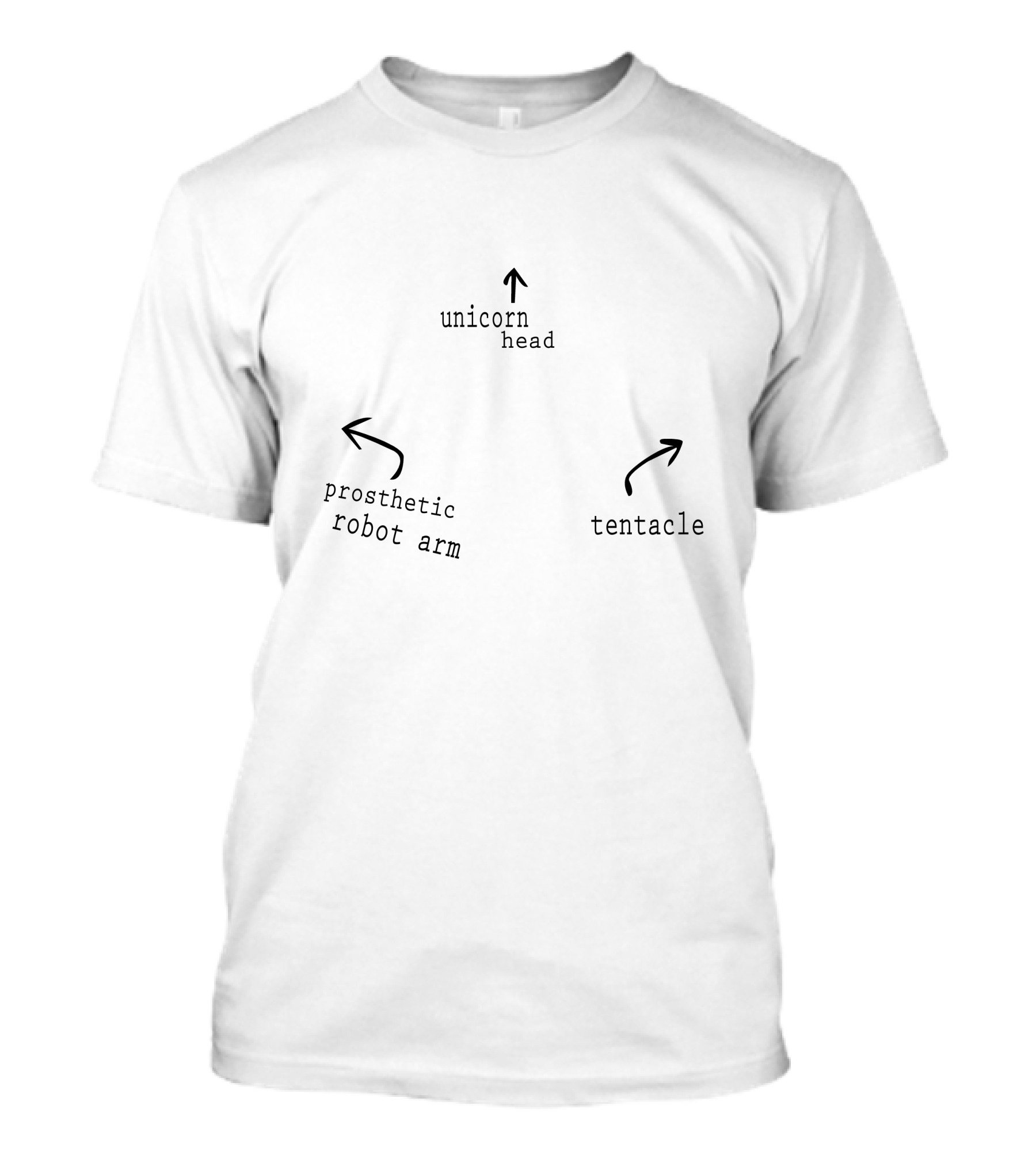 Unicorn Head Prosthetic Robot Arm Tentacle Cycle T-Shirt