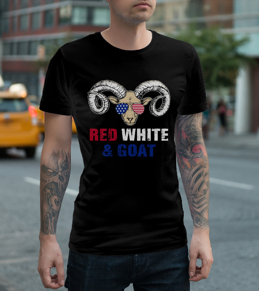 Red White And Goat 4th Of July Veteran DD 214 Coast Guard T-Shirt