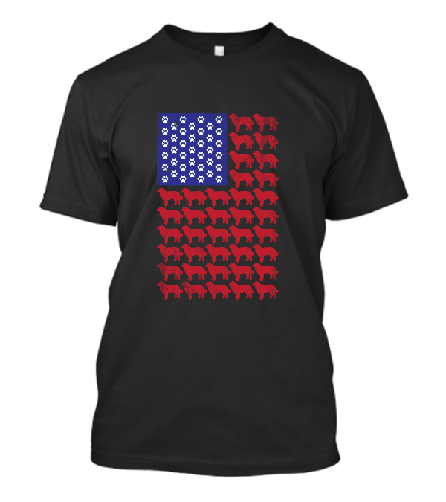 Patriotic Bernese Mountain Dog American Flag 4th Of July T-Shirt