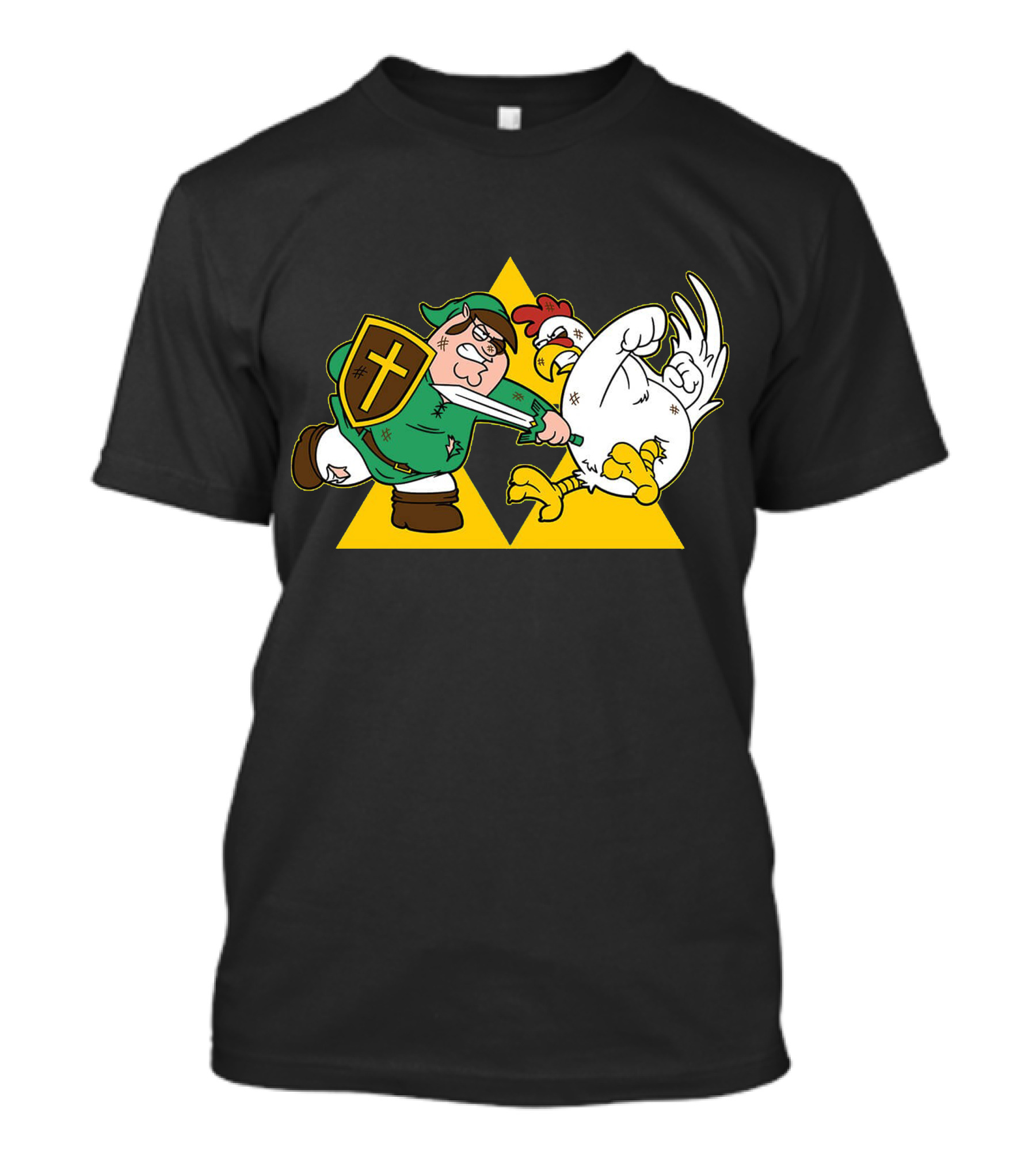 Hylian Guy Triforce Chicken Battle T-Shirt