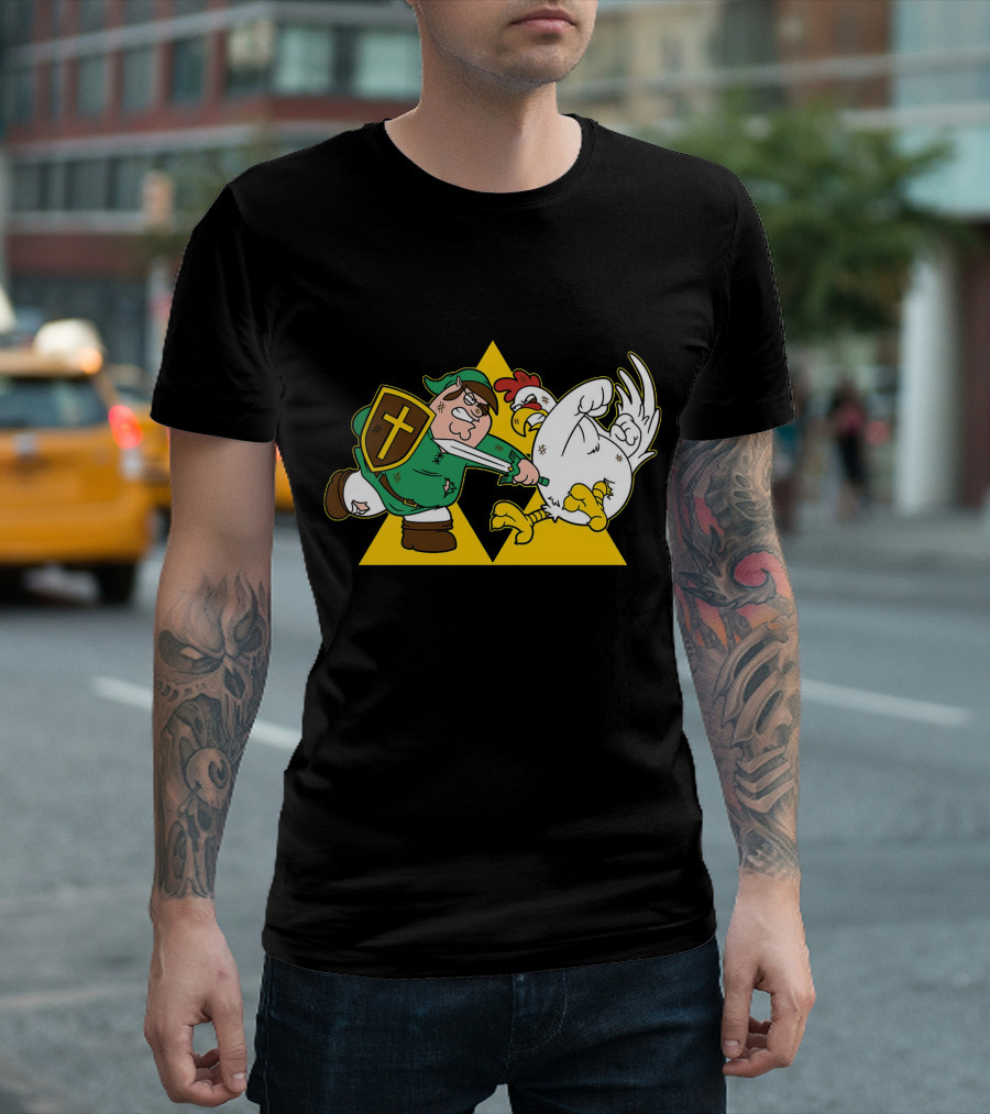 Hylian Guy Triforce Chicken Battle T-Shirt