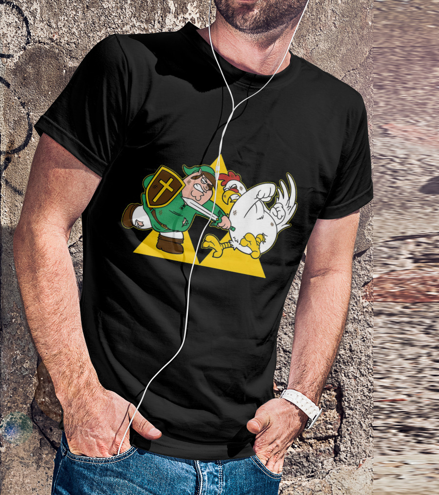 Hylian Guy Triforce Chicken Battle T-Shirt