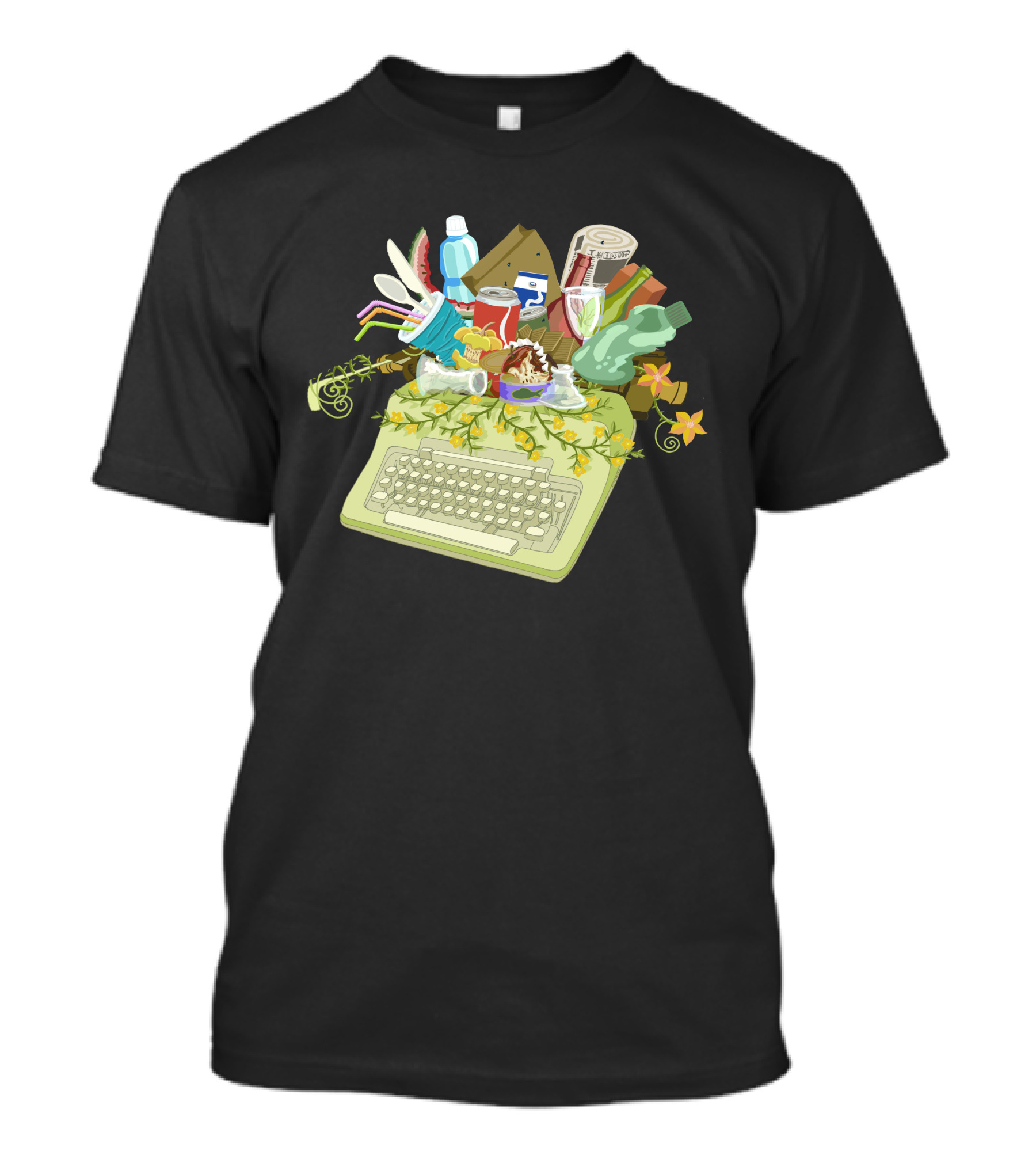 I Write Trashed Keyboard With Snacks And Drinks T-Shirt