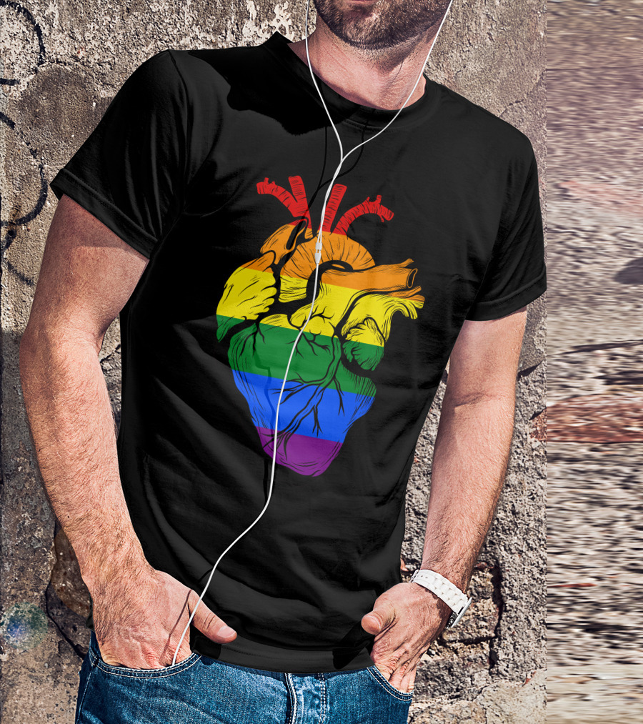 LGBT Rainbow Human Heart Pride T-Shirt