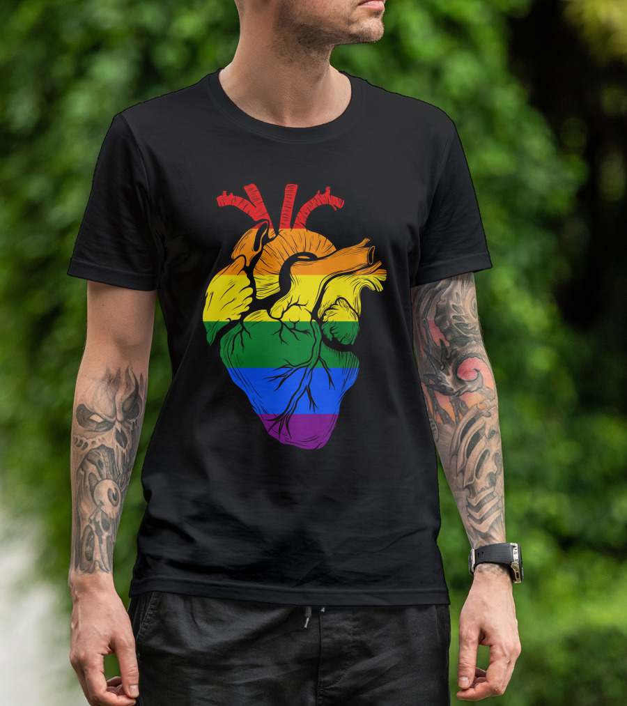 LGBT Rainbow Human Heart Pride T-Shirt
