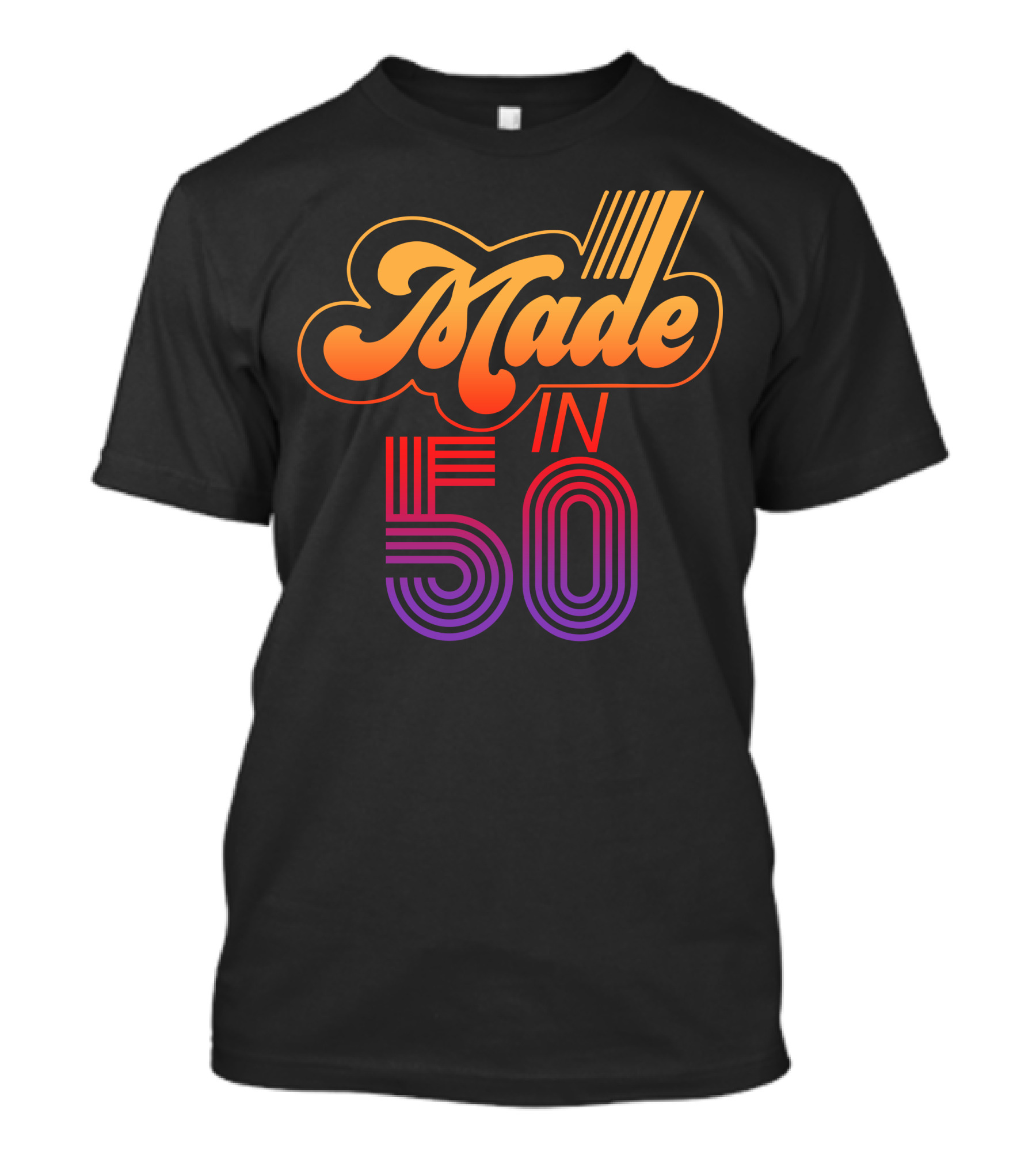 Made In 50 Retro Gradient Typography T-Shirt