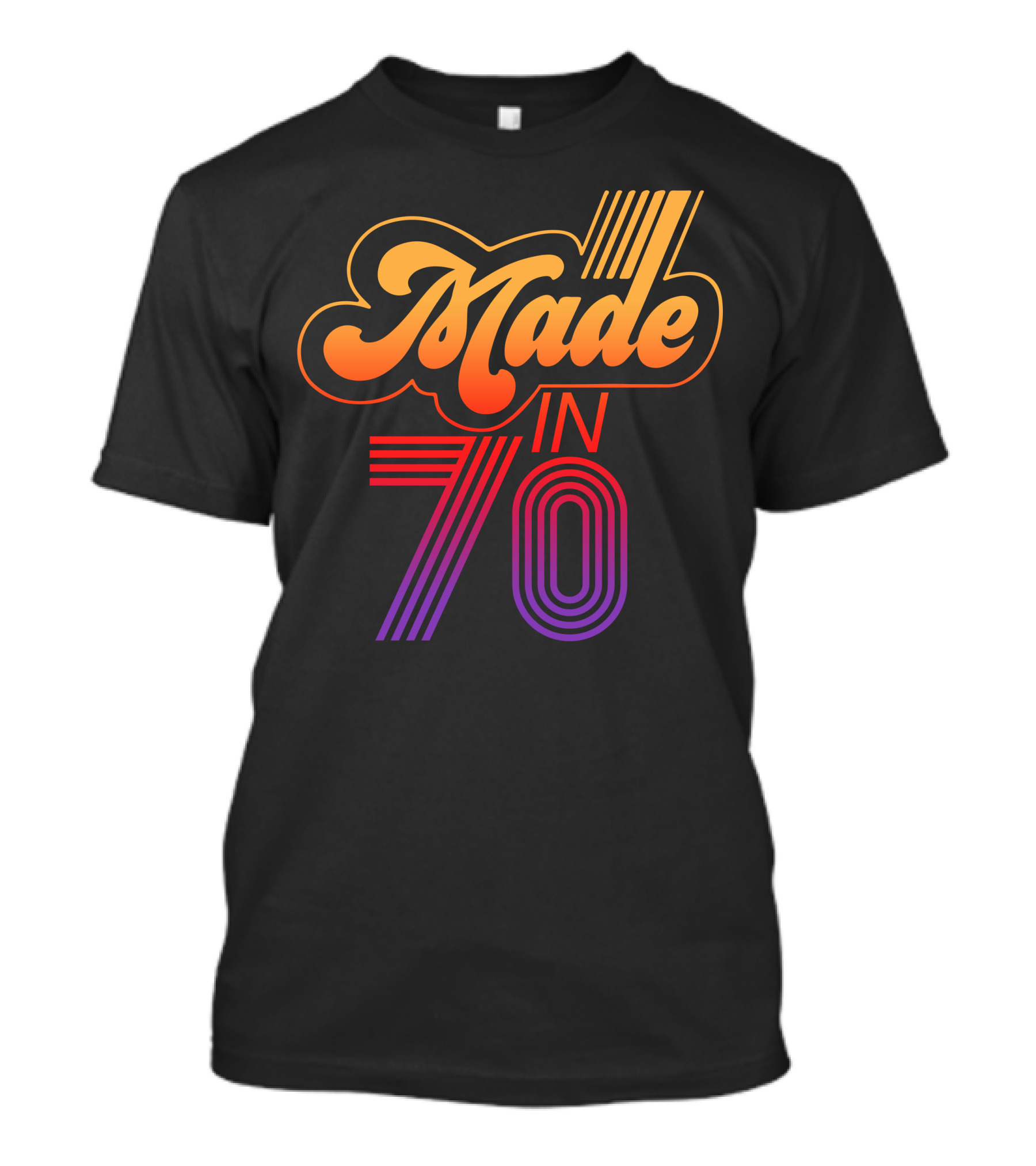 Made In 1970s Retro Gradient Stripes T-Shirt