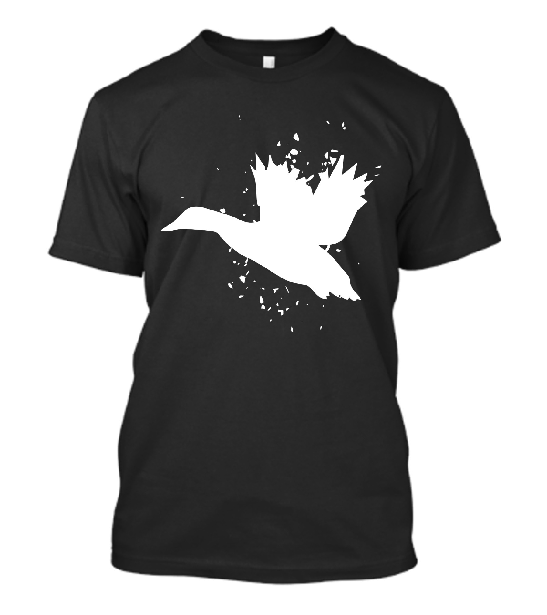 Mallard Duck Silhouette In Flight With Abstract Accents T-Shirt