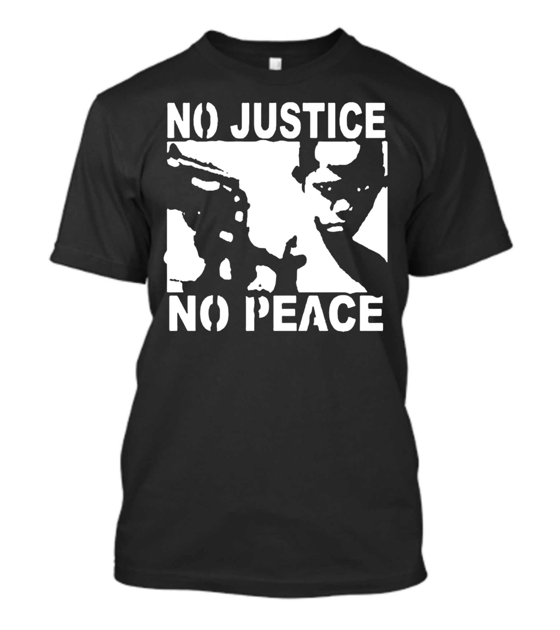 NO JUSTICE NO PEACE Stencil Style Protest T-Shirt