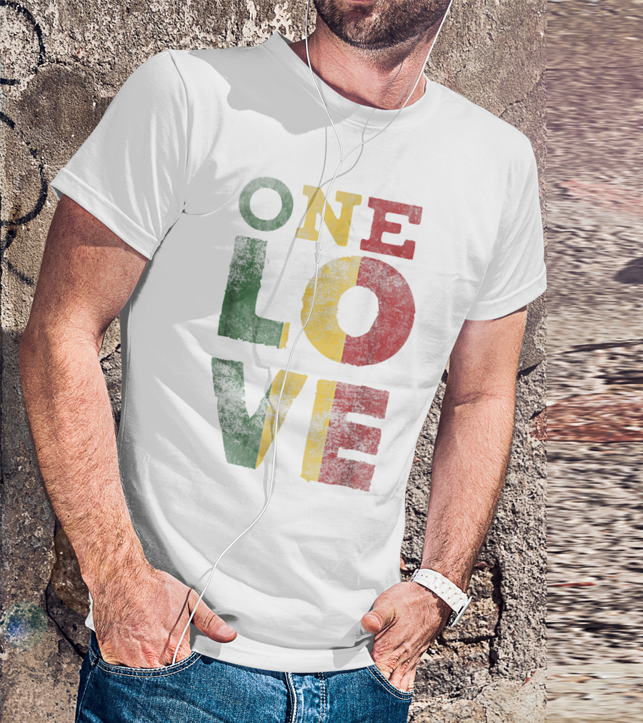 One Love Rasta Reggae Colors T-Shirt
