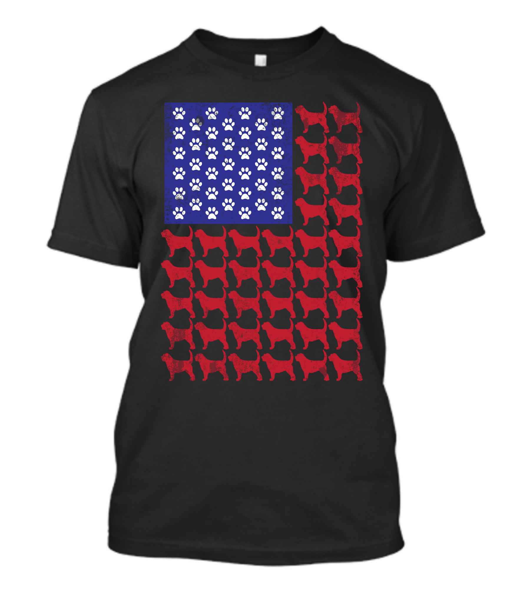 Otterhound American Flag Paw Prints And Dog T-Shirt