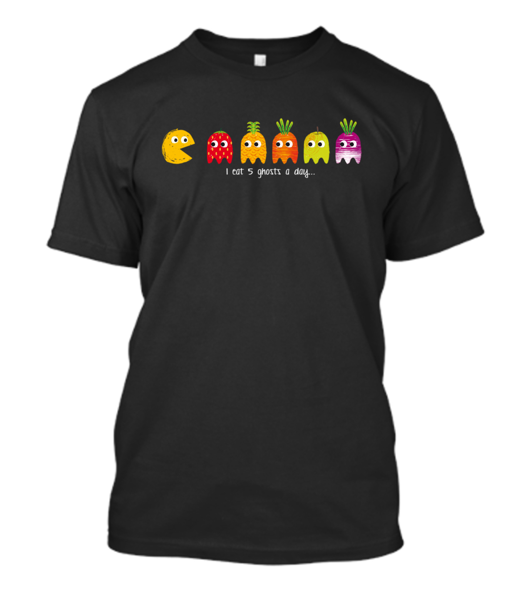 Pacman I Eat 5 Ghosts A Day Vegetables T-Shirt