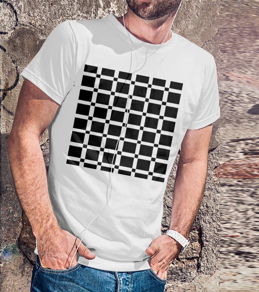 Quadri Black And Dark Gray Checkered T-Shirt