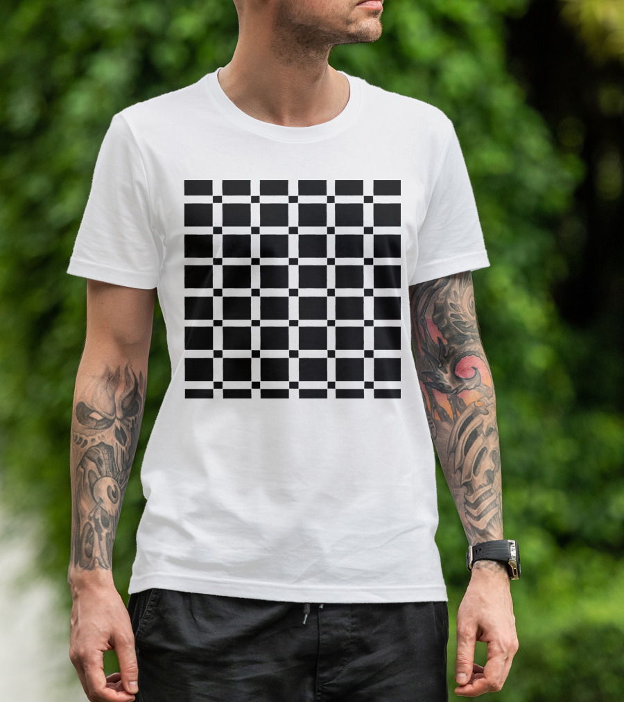Quadri Black And Dark Gray Checkered T-Shirt