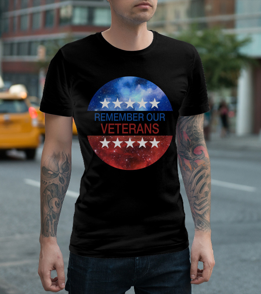 Remember Our Veterans Stars And Galaxy Circle T-Shirt