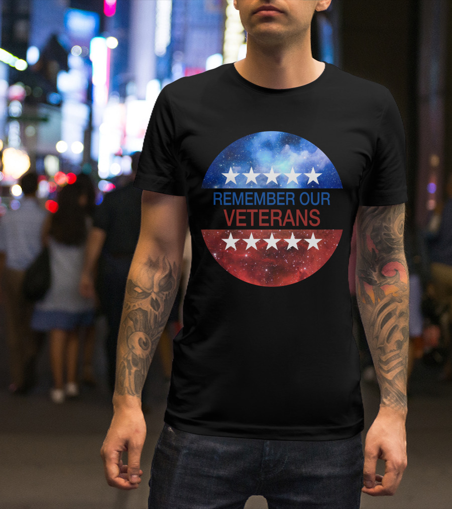 Remember Our Veterans Stars And Galaxy Circle T-Shirt
