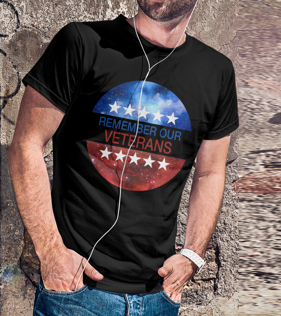 Remember Our Veterans Stars And Galaxy Circle T-Shirt