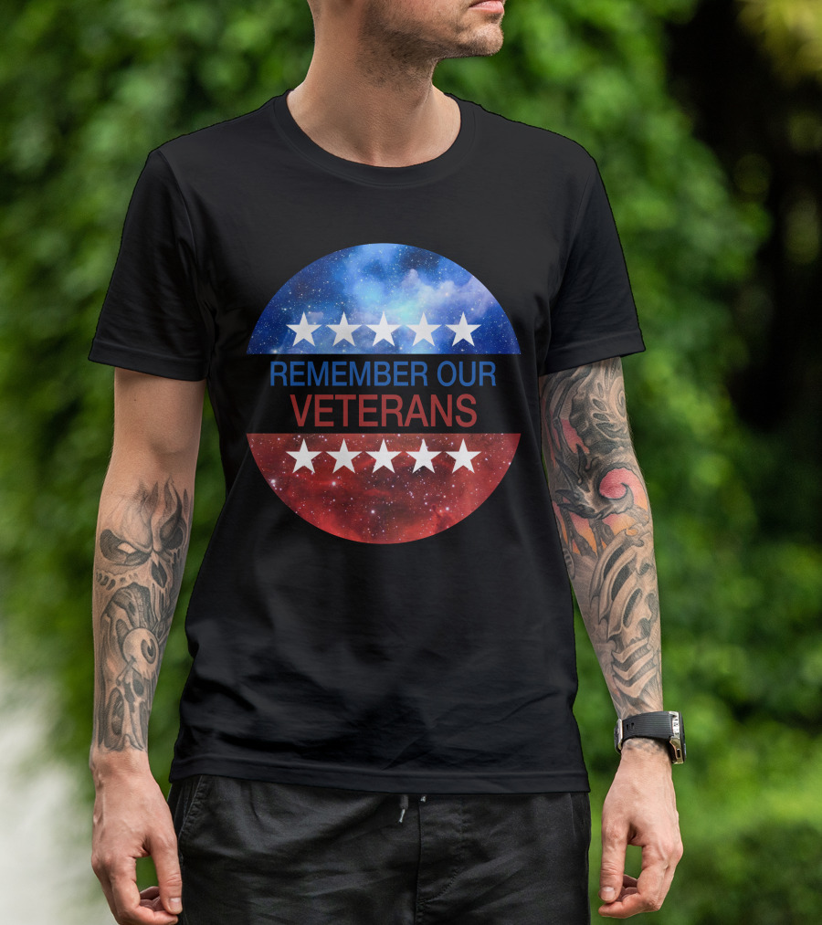 Remember Our Veterans Stars And Galaxy Circle T-Shirt