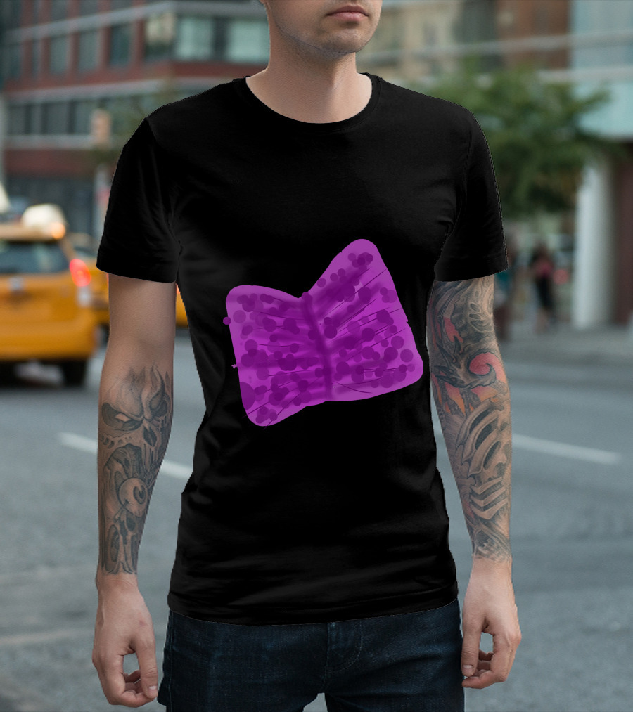 Romance Ribbon Butterfly Purple Dot Pattern By Marceliana T-Shirt