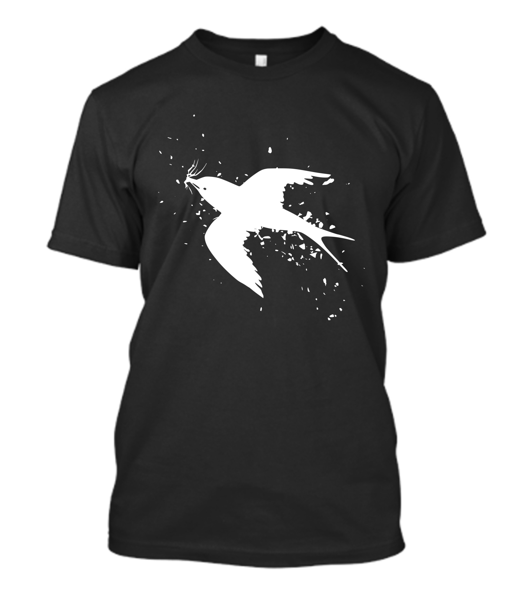 Swallow Swift Martin Bird Outline With Fragmented Flight T-Shirt