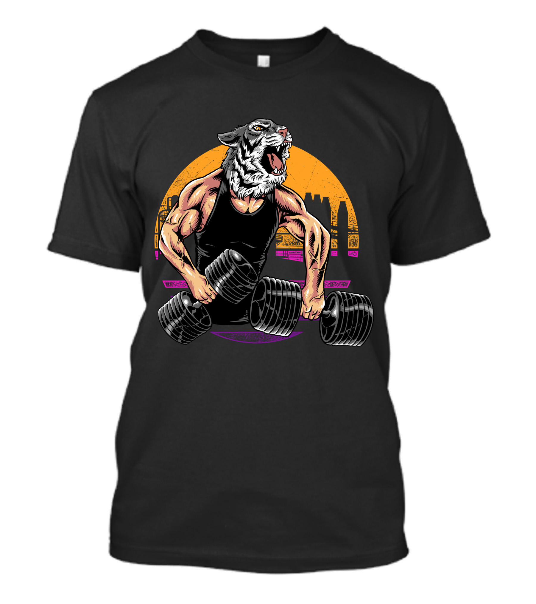 Tiger Gym Workout Strength Urban Powerlifting T-Shirt