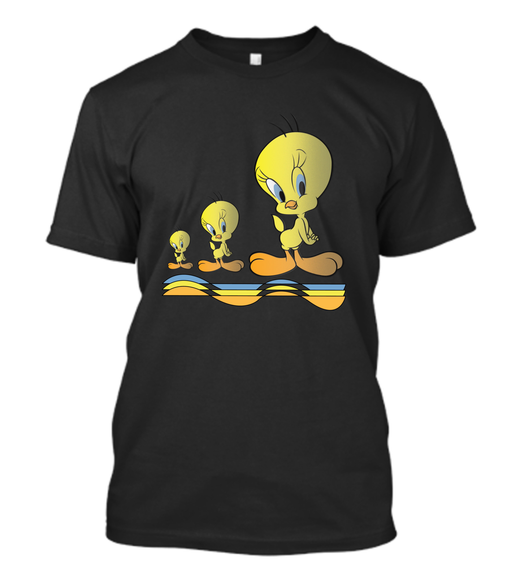 Tweety Bird Walking On Colorful Waves T-Shirt