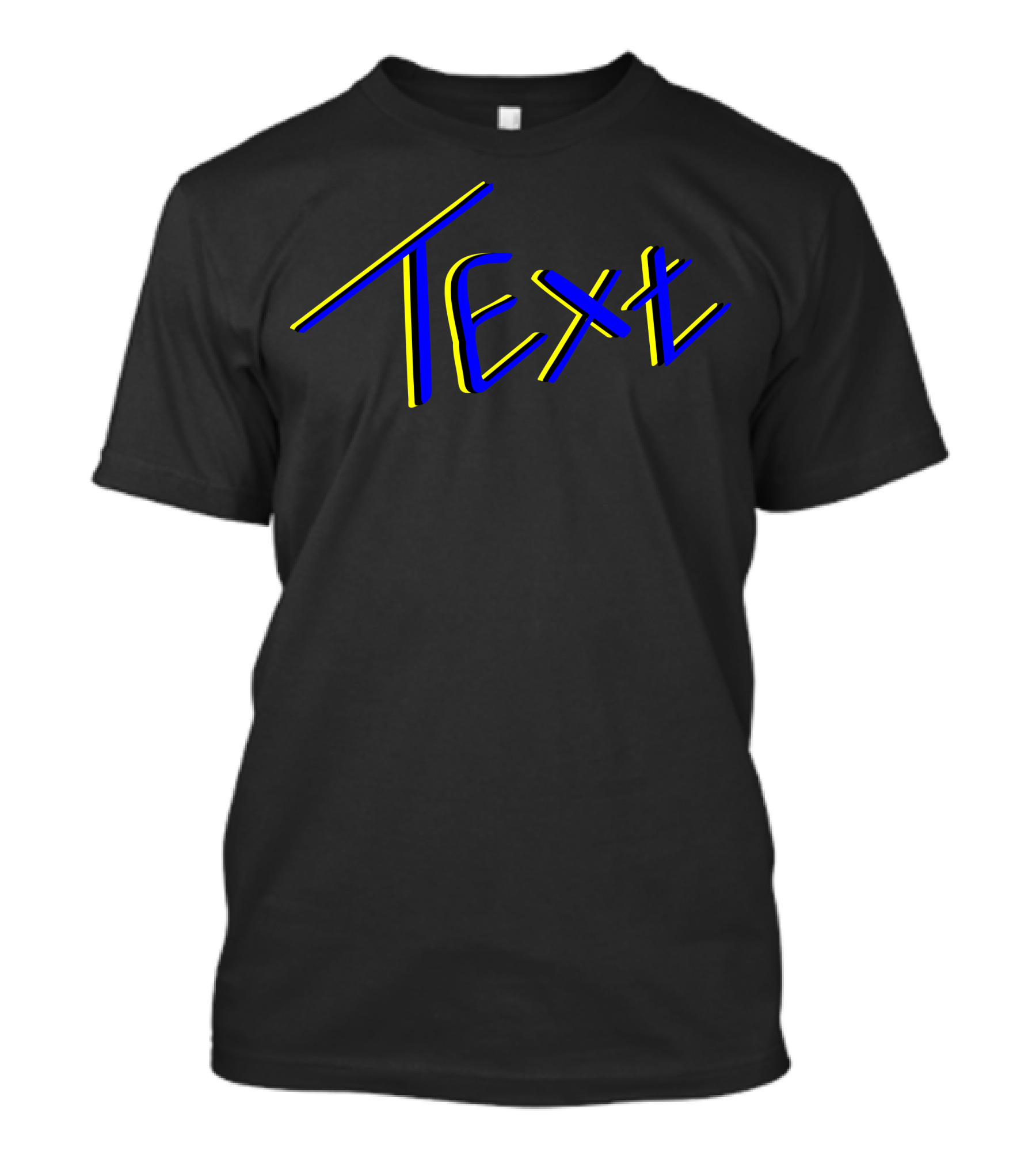 Text Typography Yellow Blue 3D T-Shirt