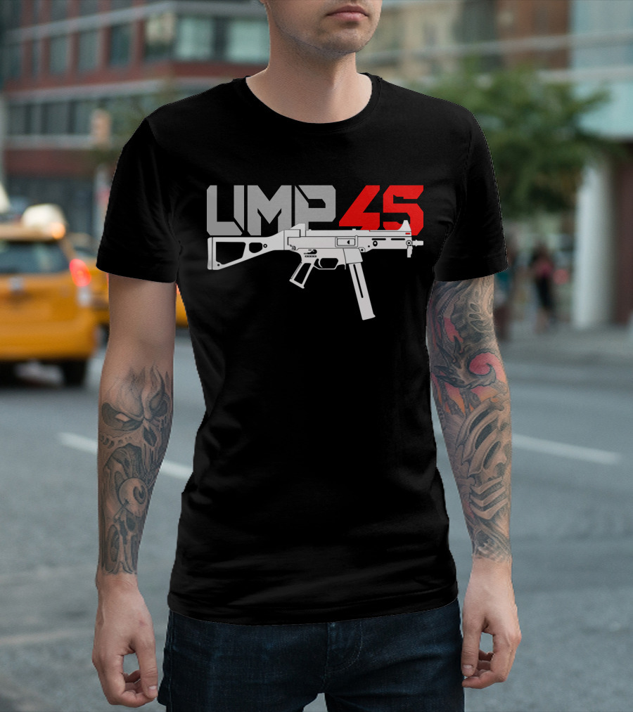 UMP 45 Gun Typography T-Shirt