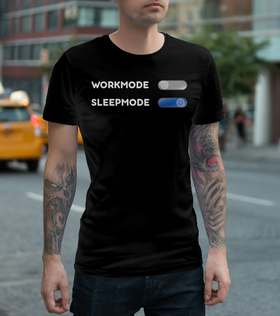 Workmode Sleepmode Gray Blue Toggle Switches Contrast T-Shirt