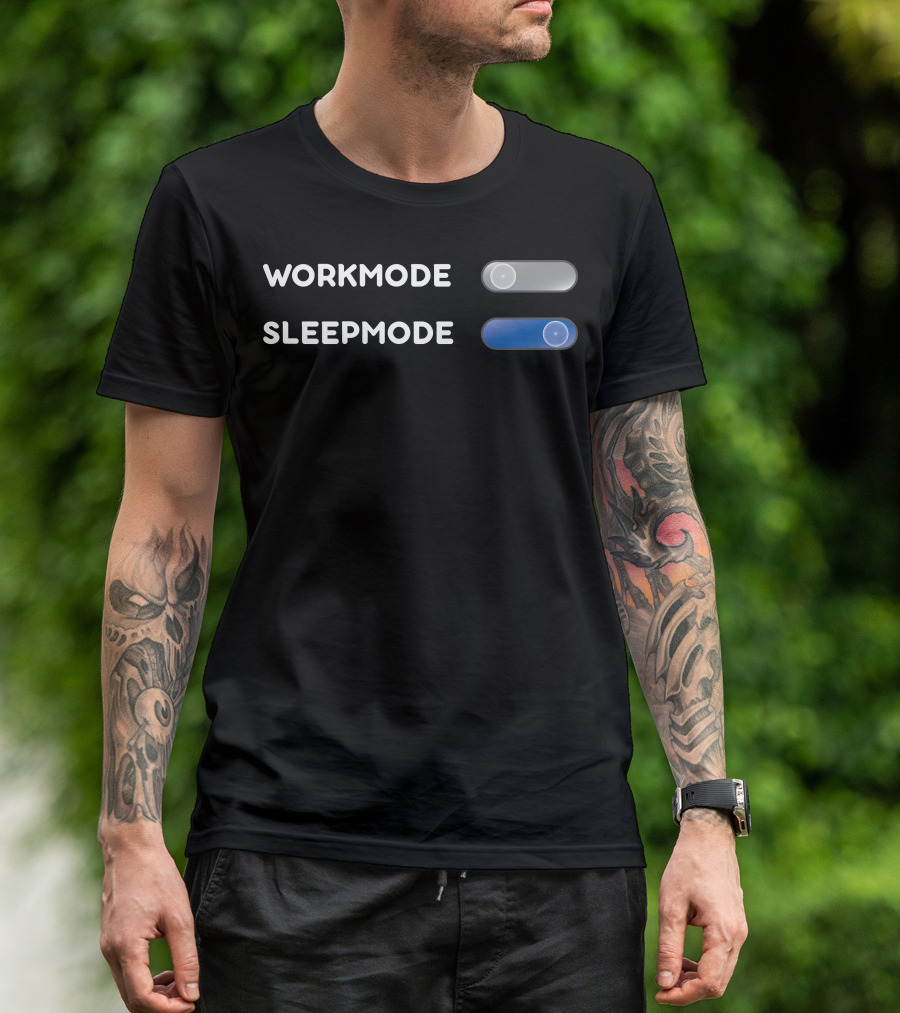 Workmode Sleepmode Gray Blue Toggle Switches Contrast T-Shirt