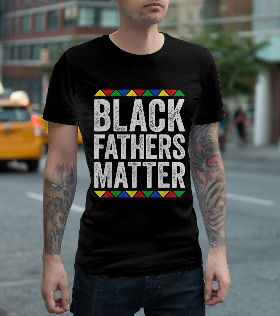 Black Fathers Matter Triangular Color T-Shirt