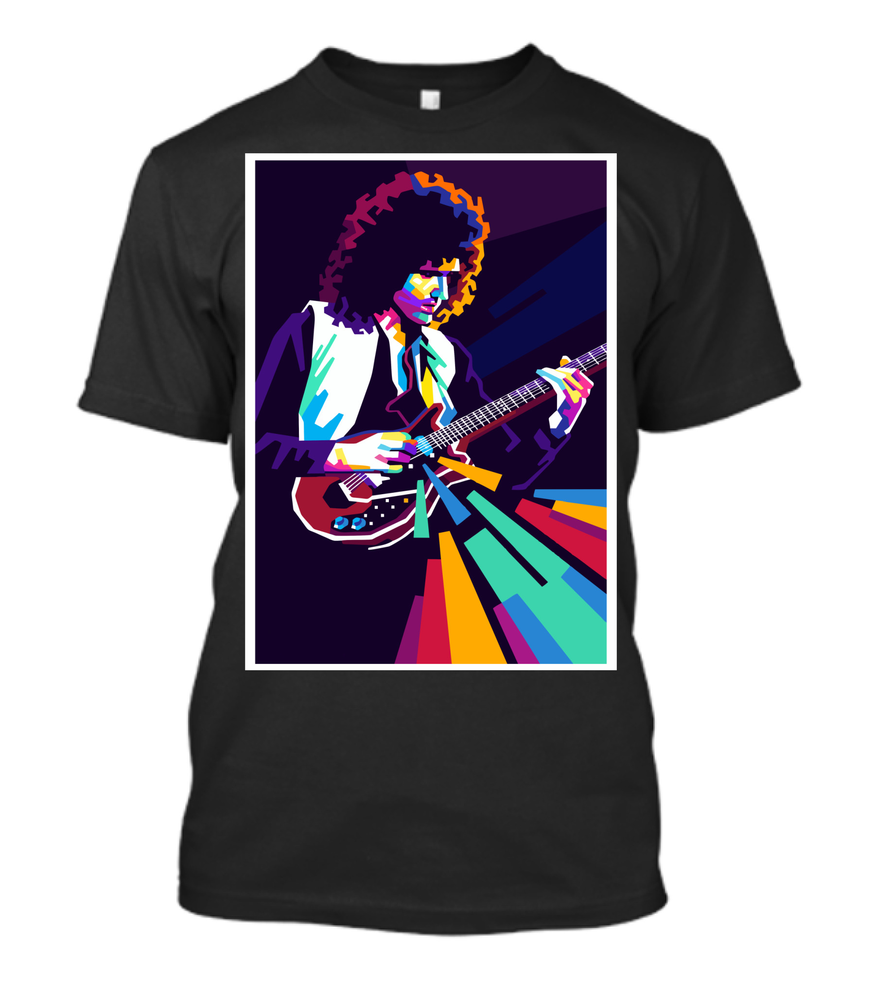 Brian May Colorful Guitarist Pop T-Shirt