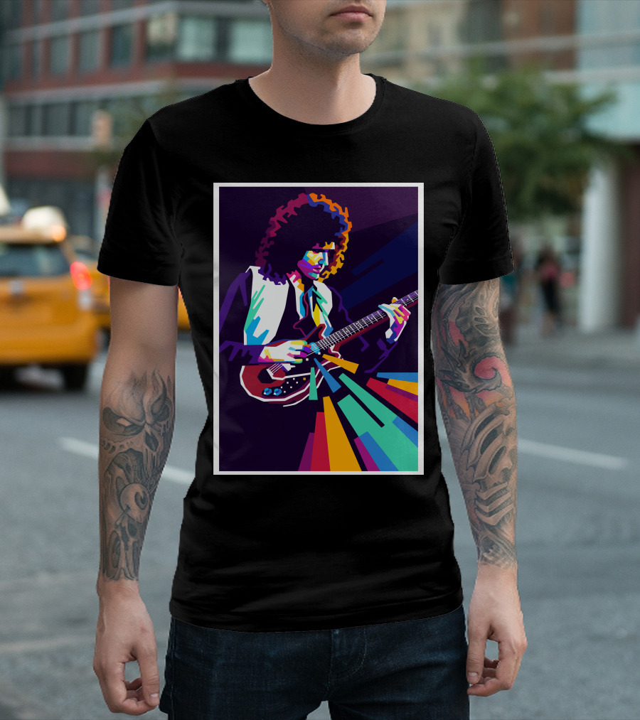 Brian May Colorful Guitarist Pop T-Shirt
