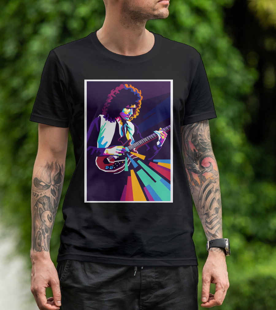 Brian May Colorful Guitarist Pop T-Shirt